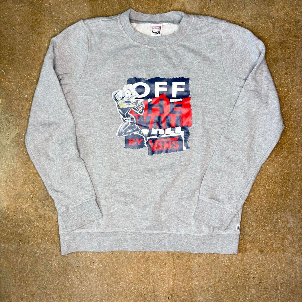 Vans x Marvel Captain Marvel Off The Wall Crewneck Sweatshirt Gray Men's M